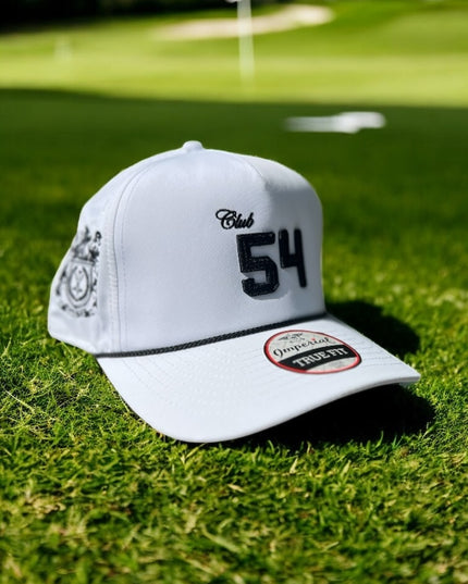 Block Text Performance Hat White/Black Rope