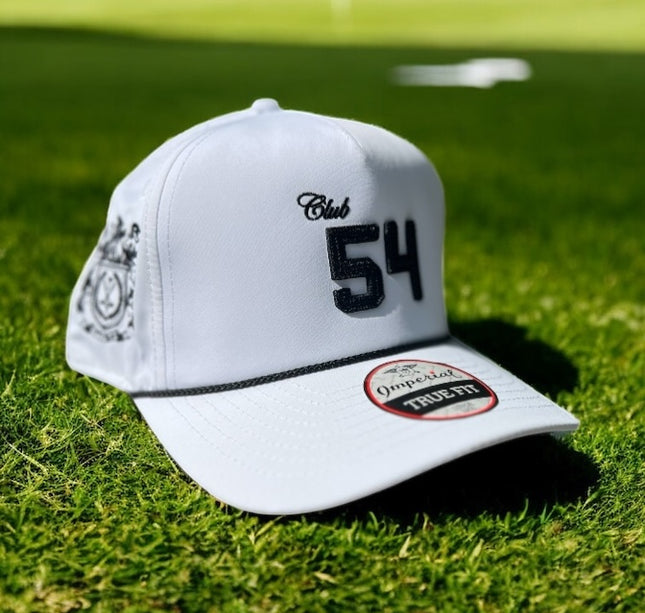 Block Text Performance Hat White/Black Rope