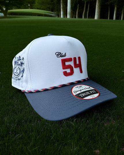 Block Text Performance Hat White/Navy Two Tone